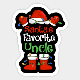 Santa's Favorite Uncle Funny Christmas Pajamas Sticker